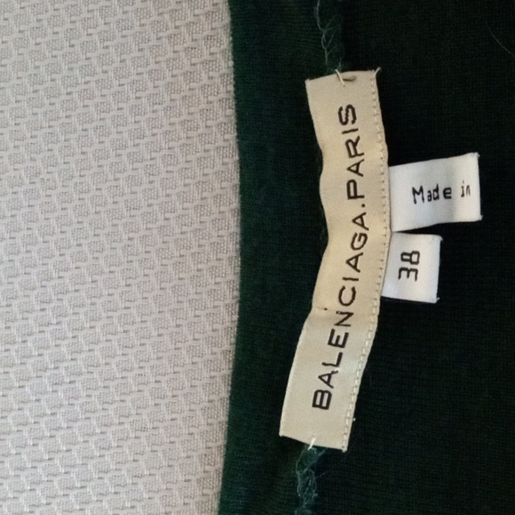 Balenciaga Paris Green Wool Pullover Sweater Size 38 - Picture 8 of 12